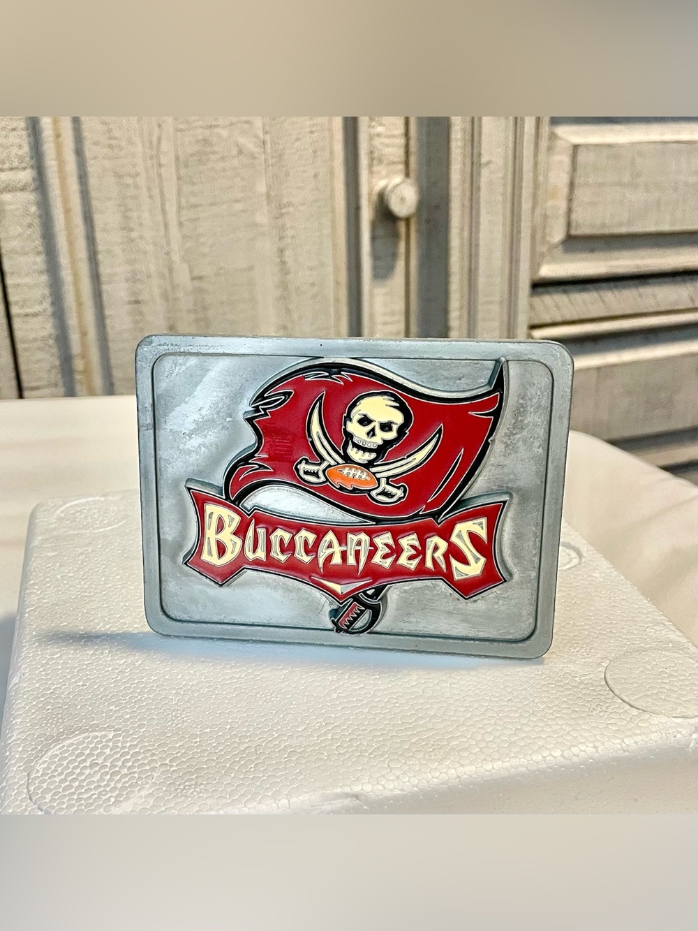 VINTAGE Tampa Bay Buccaneers Tow Hitch Cover - Truck Hitch Cover - Heavy Duty